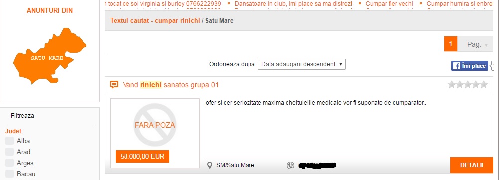 SĂRĂCIE. Cum își VÂND unii sătmăreni ORGANELE pe internet. Un rinichi: 58.000 euro
