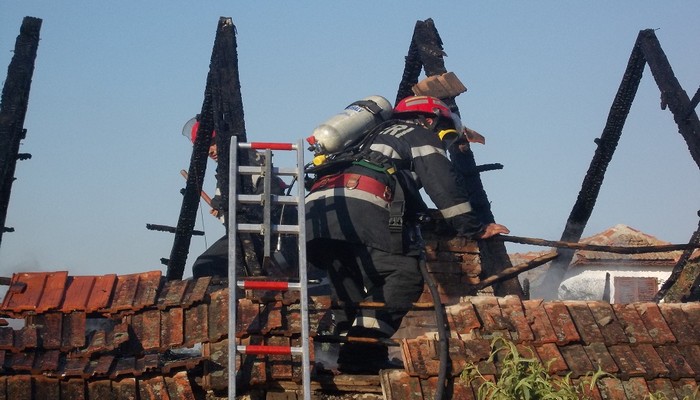 Incendiu într-un sat din județ! Toți sătenii au SĂRIT să STINGĂ focul (FOTO&VIDEO)
