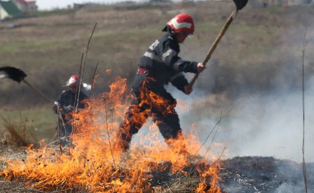 INCONȘTIENȚĂ! INCENDIU pe ZECI de hectare în județ (FOTO)