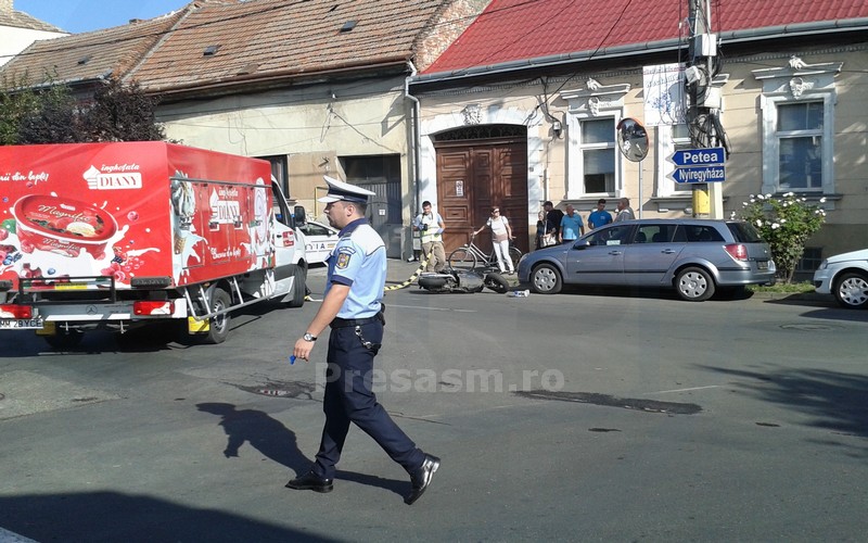 Accident rutier. Femeie lovită de o mașină în municipiul Satu Mare
