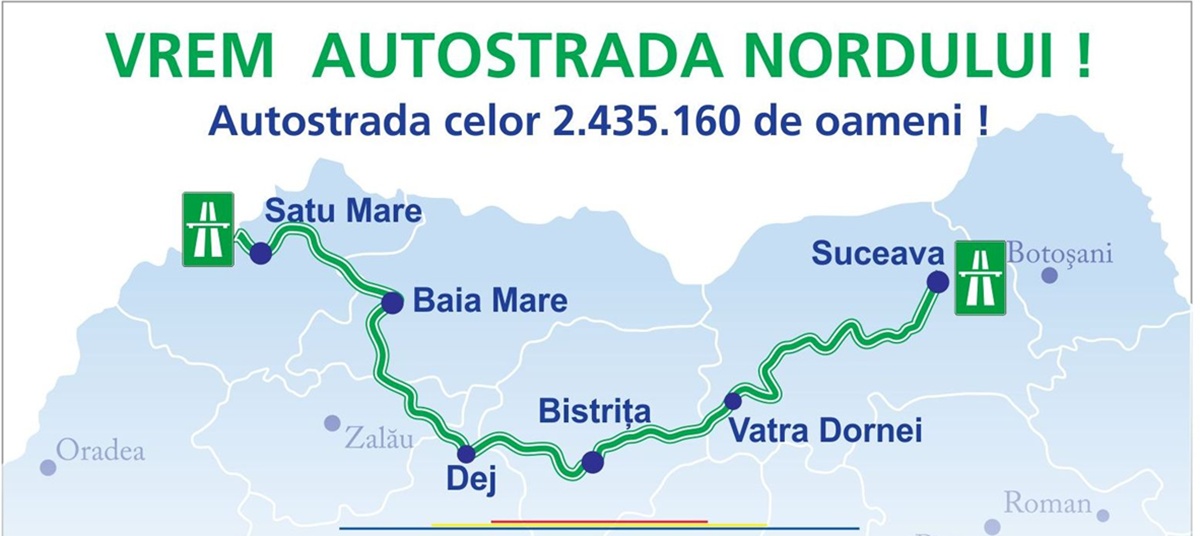 Autostrada Nordului, mai viabilă. Susțineți varianta Suceava - Satu Mare