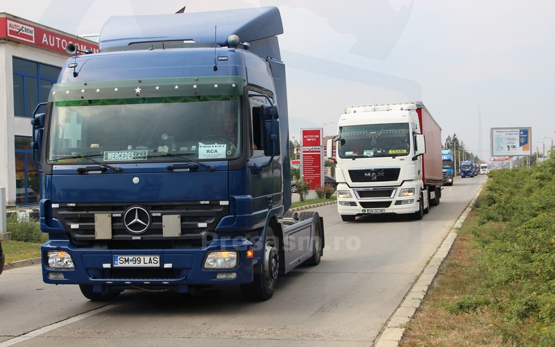 DN 19, BLOCAT cu ZECI de TIR-uri! Municipiul Satu Mare, aproape PARALIZAT! (FOTO&VIDEO)