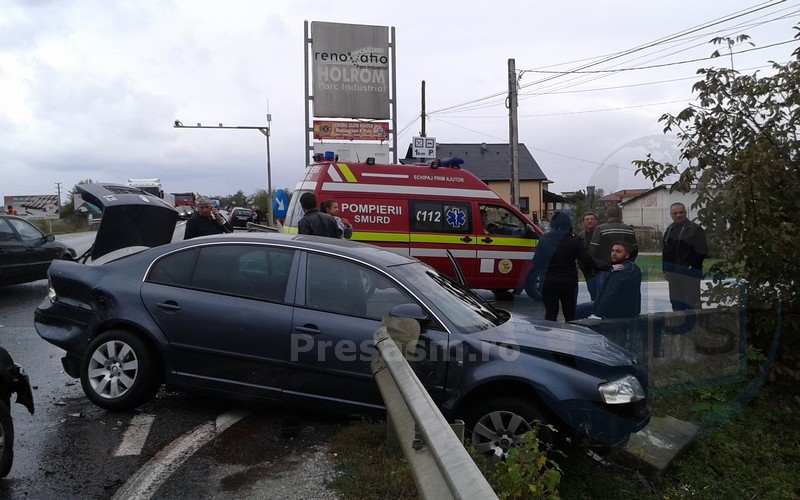 Accident în LANȚ cu VICTIMĂ pe DN 19, la ieșire din municipiul Satu Mare (FOTOGALERIE)
