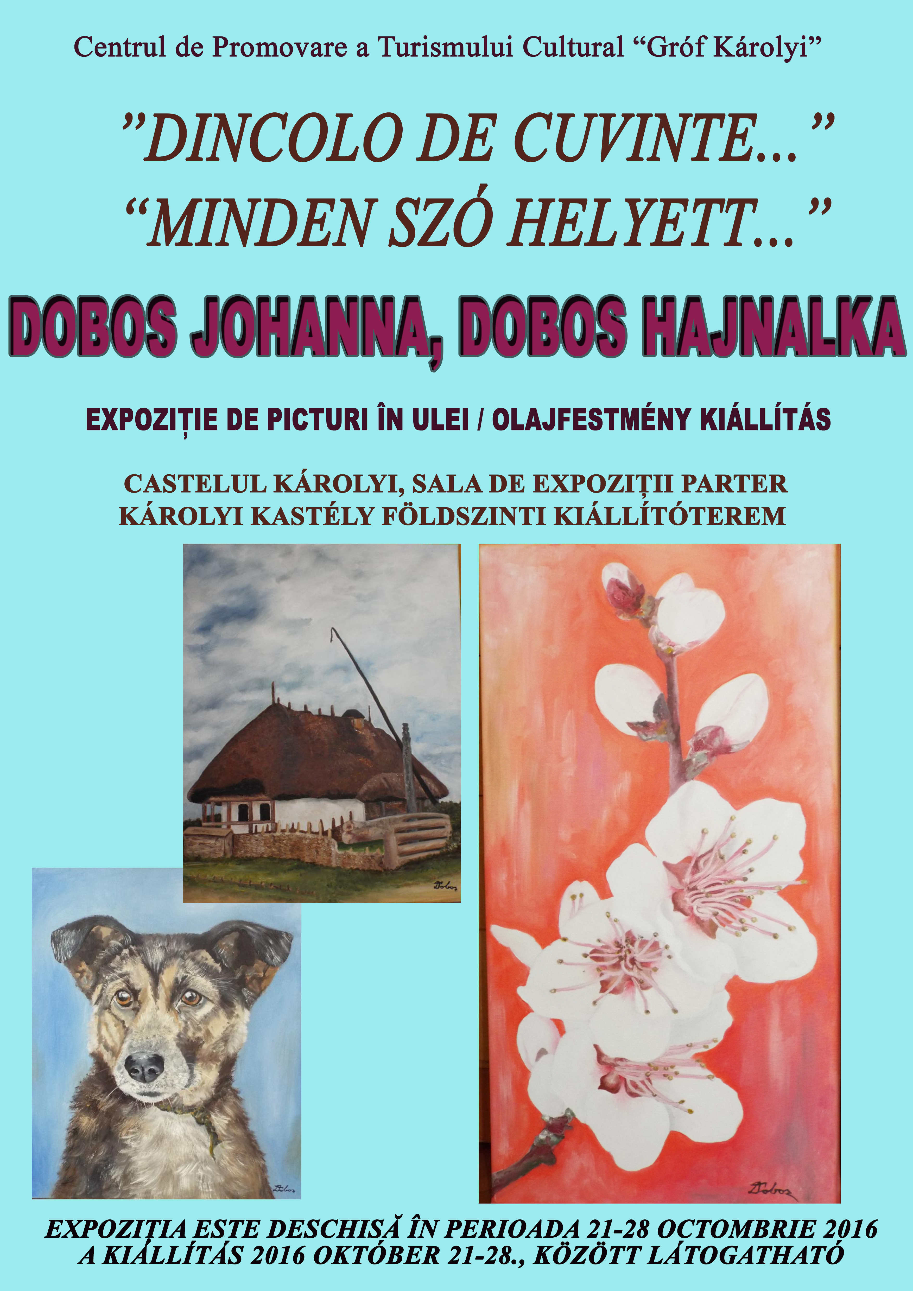 Expoziția de picturi în ulei și poezii a lui Dobos Hajnalka și Dobos Johanna la Castelul Karolyi
