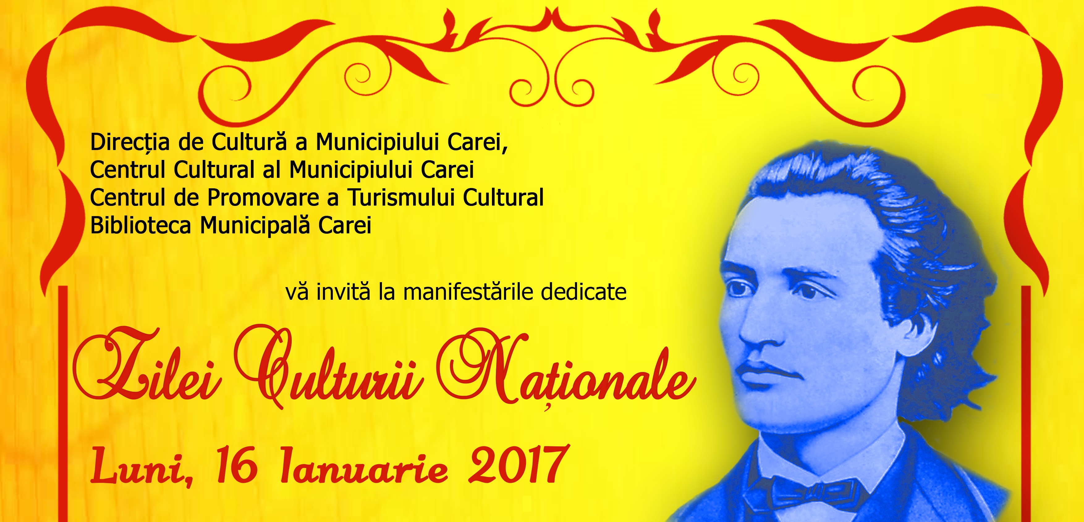 Programul evenimentelor dedicate Zilei Culturii Naționale la Carei