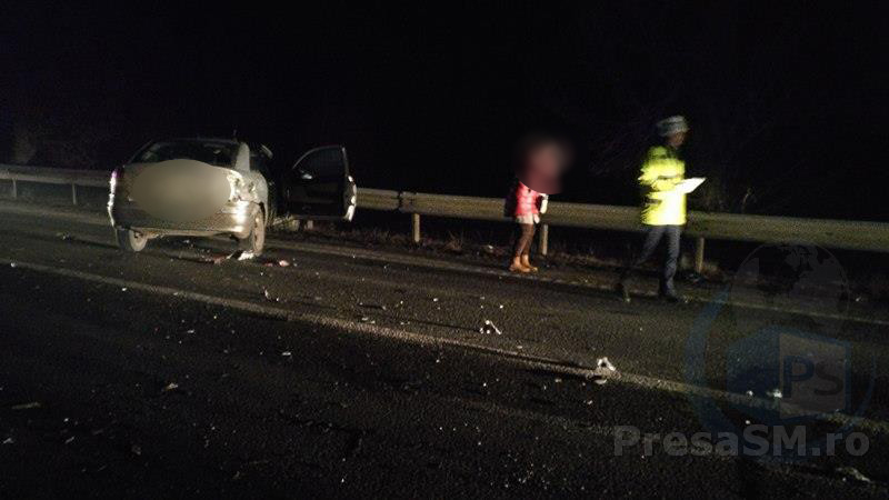 Accident grav între Satu Mare și Carei. Un bărbat, la Urgențe (FOTO&VIDEO)