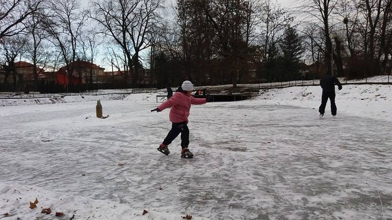 Sătmăreanul noului an! A amenajat un patinoar în Grădina Romei (FOTO)