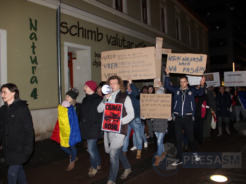 Un nou protest împotriva Guvernului PSD-ALDE în municipiul Satu Mare