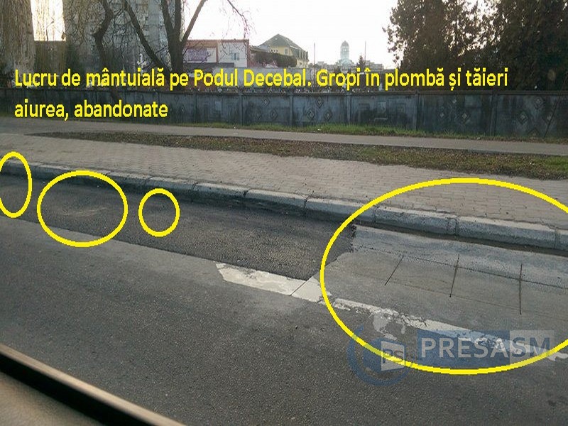 RUȘINE! Gropi apărute în plombele turnate recent în Satu Mare (FOTOGALERIE)