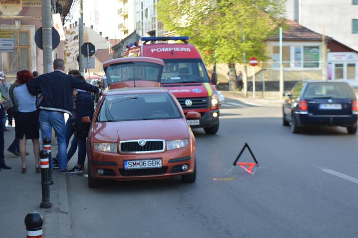 FOTOGALERIE. Poziția IJP în cazul accidentului grav din centrul Sătmarului