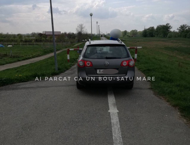 FOTO. Un ”stranier” circulă cu mașina pe digul Someșului. Așa o fi văzut în Germania?!