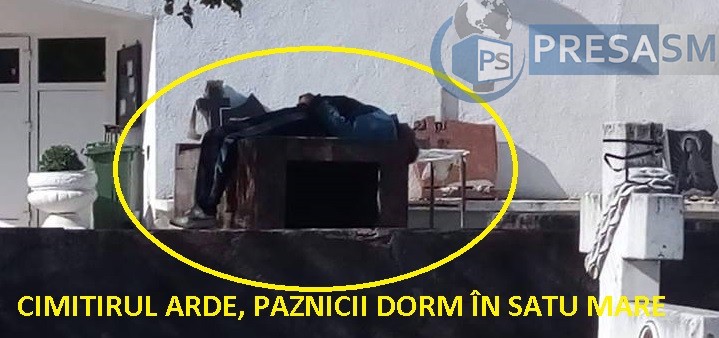 FOTOGALERIE. Cimitir din Satu Mare în flăcări, paznicii au dormit ca morții