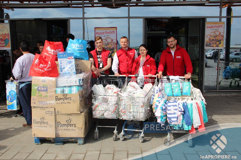 FOTO&VIDEO. Acțiune Auchan și PresaSM. Donație importantă pentru bebelușii abandonați în Spitalul Județean