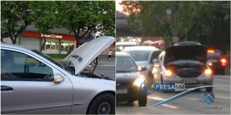 FOTO&VIDEO. Coșmarul șoferilor. O mașină defectă a blocat intersecția din Soarelui
