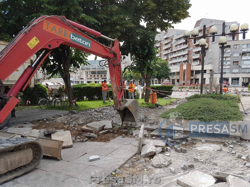 FOTOGALERIE. Centrul nou al Sătmarului a intrat în reabilitare