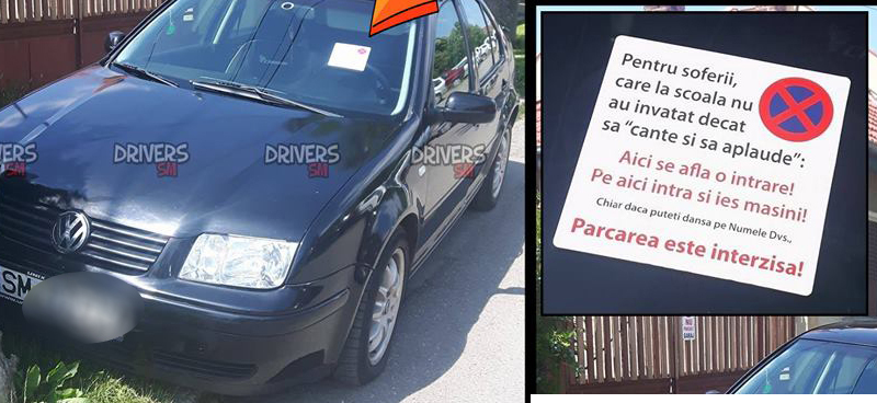 FOTO. Un șofer a blocat în mod ordinar o poartă. Mesajul de zile mari al proprietarului