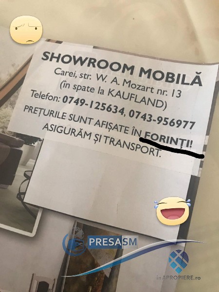 FOTO. Sfidare sau prostie?! Prețuri în forinți într-un magazin din Carei (România)