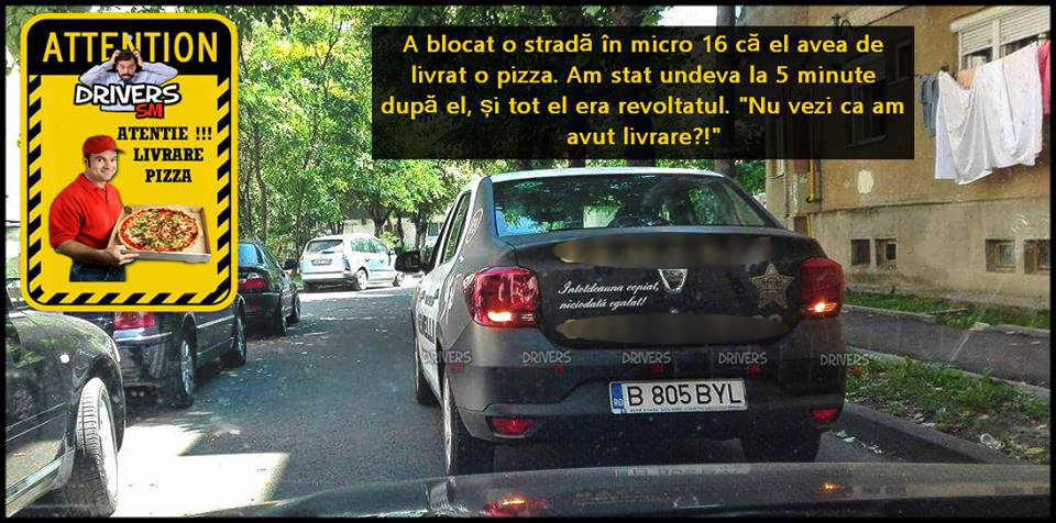 FOTO. ”Pizza Delivery” sau stăpânii șoselelor. Stradă blocată minute în șir în Satu Mare