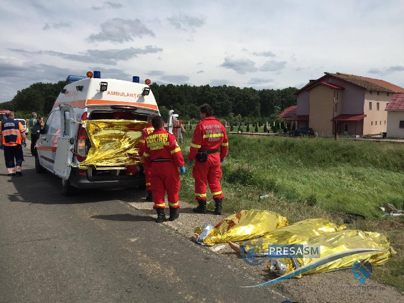 FOTO&VIDEO. Accident cu PATRU morți în județul Satu Mare. Un tânăr este la un pas de moarte