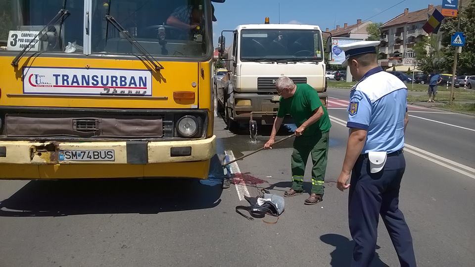 Bărbat spulberat de un autobuz Transurban în Satu Mare
