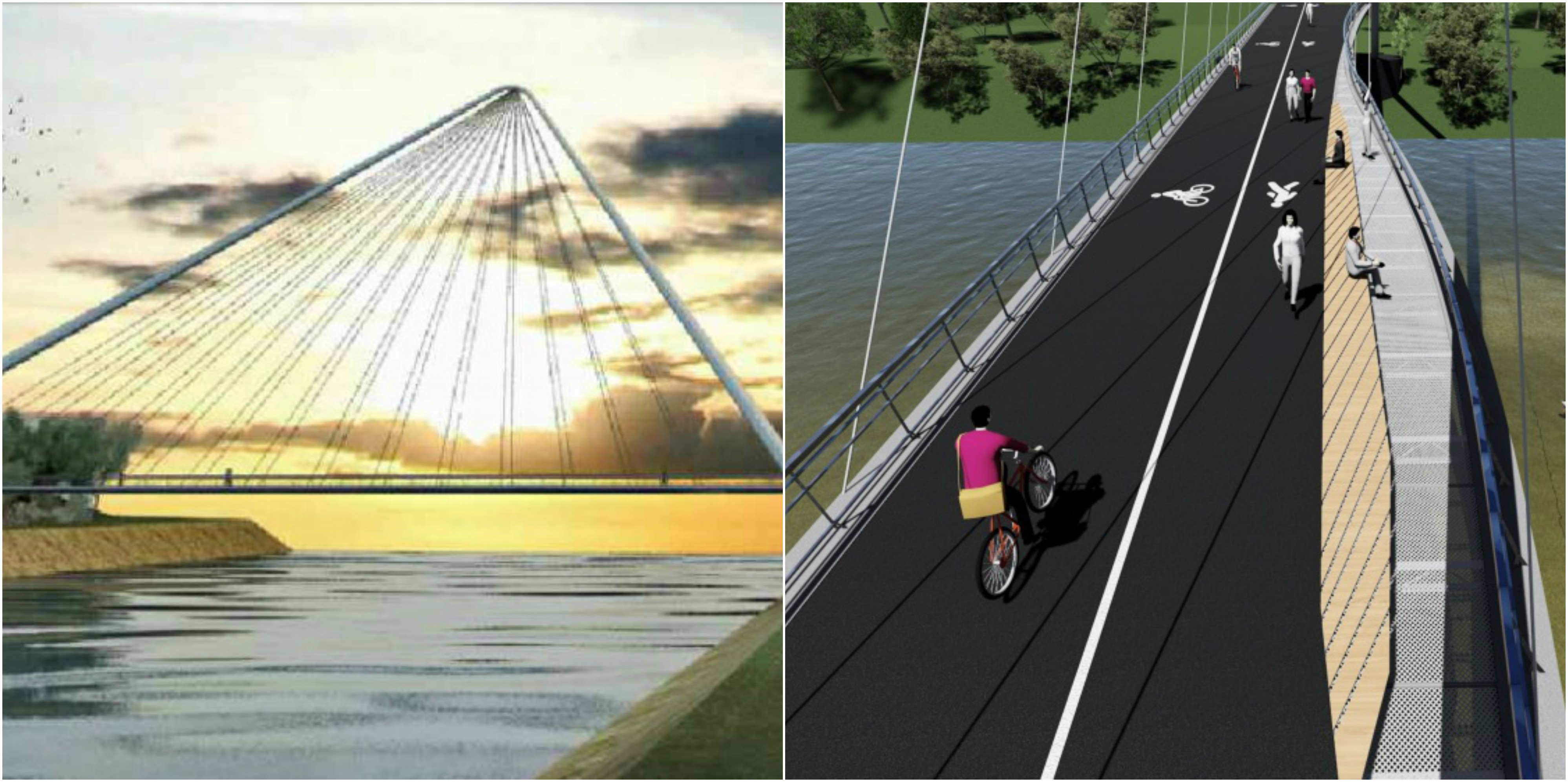 FOTOGALERIE. Așa va arăta viitorul pod pietonal. Va lega centrul Sătmarului și Drumul Careiului