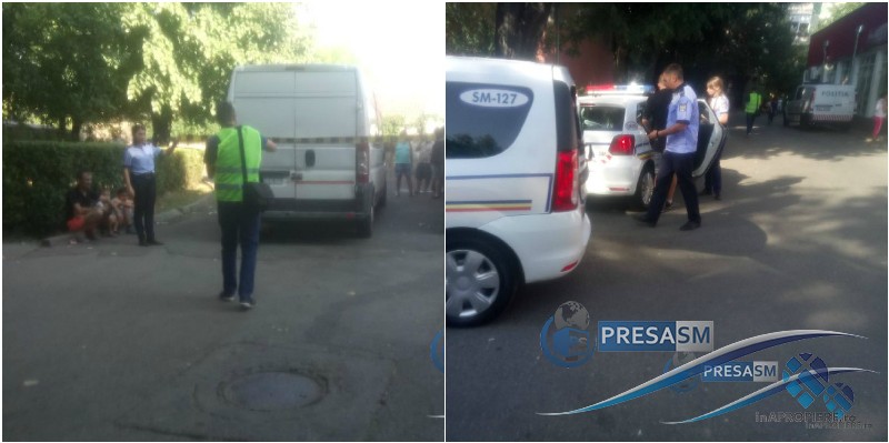 FOTOGALERIE. Accident grav în Satu Mare. Un tânăr a dat cu duba peste un pieton