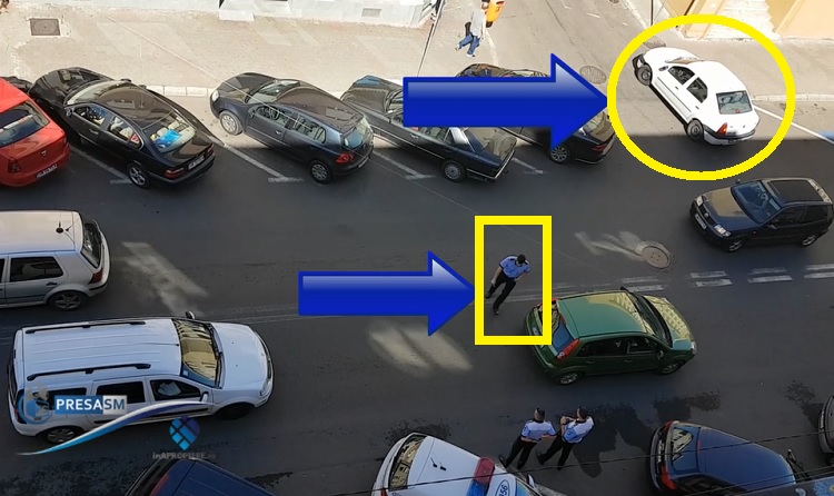 FOTO&VIDEO. Codul Rutier, un fleac pentru patru polițiști. Chiar în centrul Sătmarului