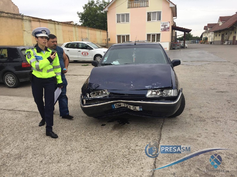 FOTO&VIDEO. Accident cu doi răniți și amenințări în Satu Mare, pe Lucian Blaga!