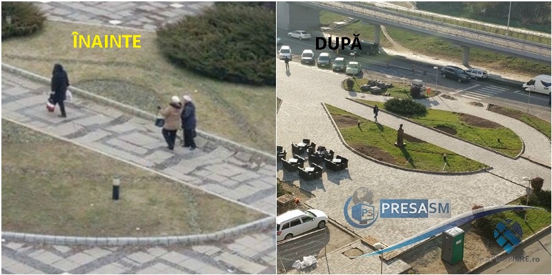 FOTO&VIDEO. Centrul Sătmarului, schimbat la față. Oamenii nu își mai rup picioarele