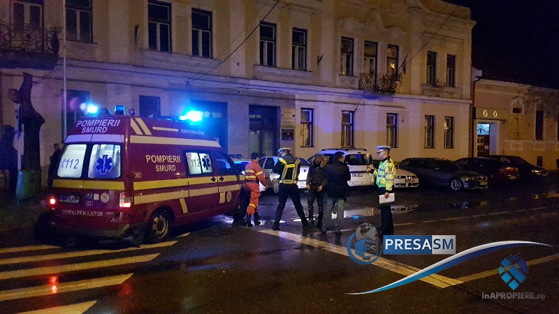 FOTO/VIDEO. Bărbat lovit pe trecere, de un taximetrist, în Satu Mare. Și-a salvat ginerele!