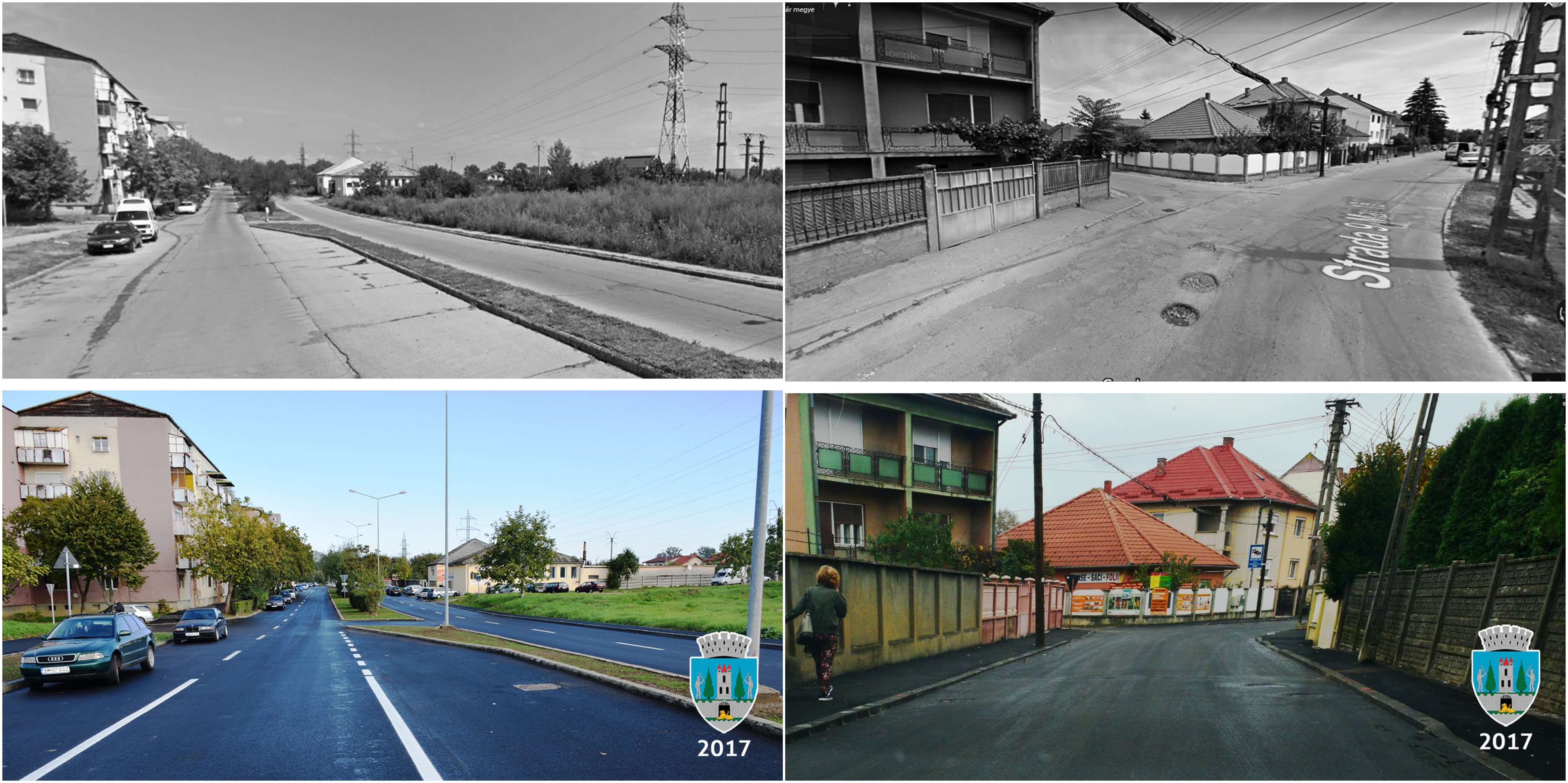 FOTO COMPARAȚIE. Străzile din Satu Mare, înainte și după reabilitare. Milioane de euro pompați
