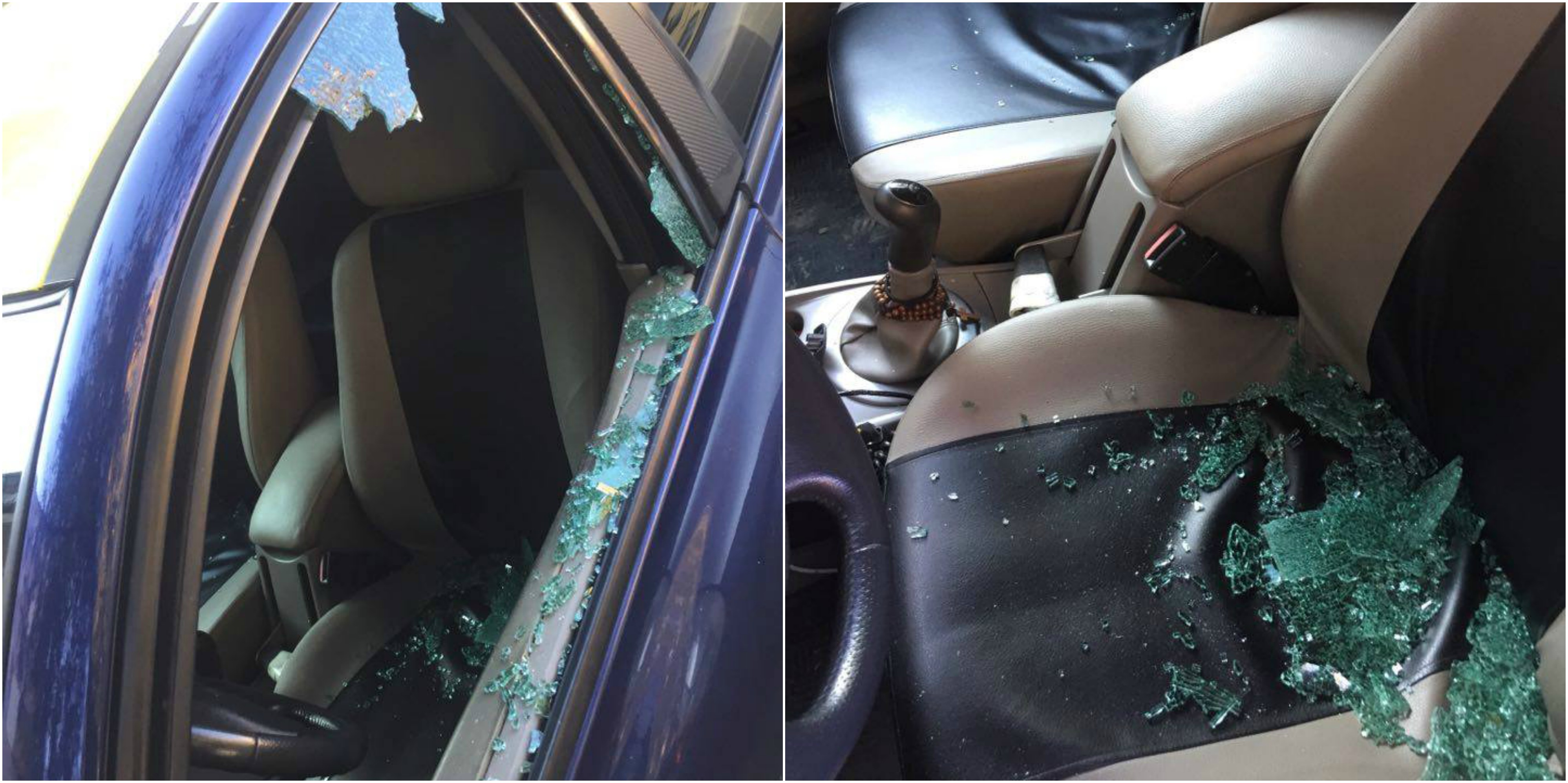 Din ”dragoste”. Un sătmărean a distrus mașina unei femei cu o sticlă