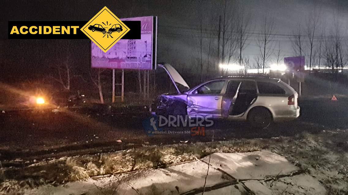 FOTOGALERIE. Accident rutier în lanț în municipiul Satu Mare. Mai multe mașini implicate