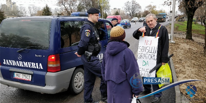 FOTO/VIDEO. Protest împotriva sensului de la Burdea. Au intervenit jandarmii și polițiștii
