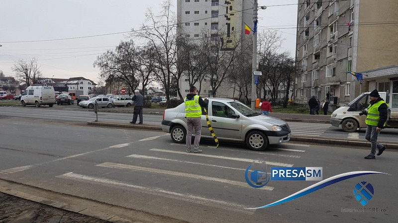 FOTO/VIDEO. Accident în Satu Mare. Minoră lovită pe trecerea de pietoni, pe Drumul Careiului