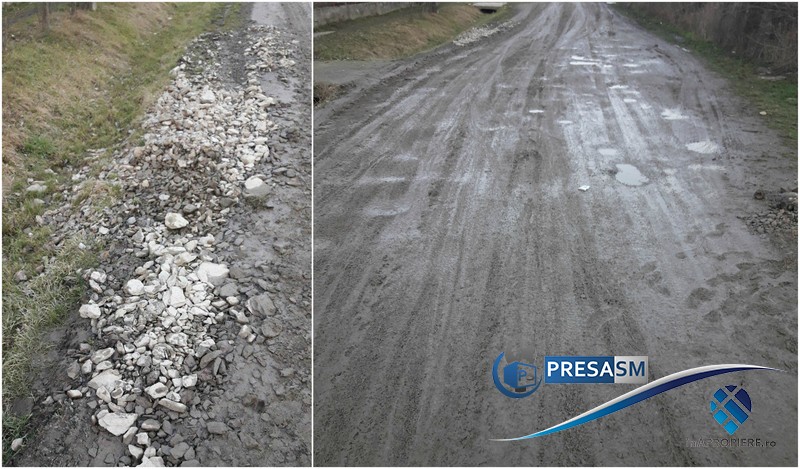 FOTO. Peticire a ”drumurilor” în bătaie de joc! Piatră aruncată în șanț sau pe ”acostament”