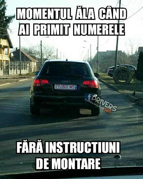 FOTO. Imaginea ZILEI! Un sătmărean și-a montat invers plăcuțele de înmatriculare