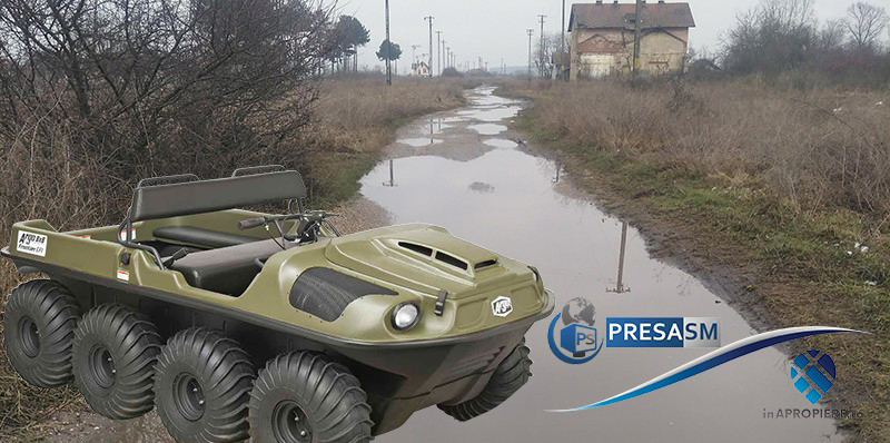 FOTO. ”PREMIERĂ” în județul Satu Mare! Primul drum de apă...pentru mașinile-amfibii