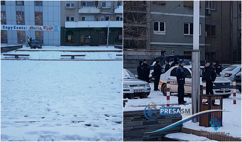 FOTO. Protest fără protestatari, la Satu Mare. Doar o armată de jandarmi și polițiști
