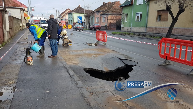 FOTO. După cinci rateuri, Apaserv va sparge tot Bulevardul Goga, din Satu Mare