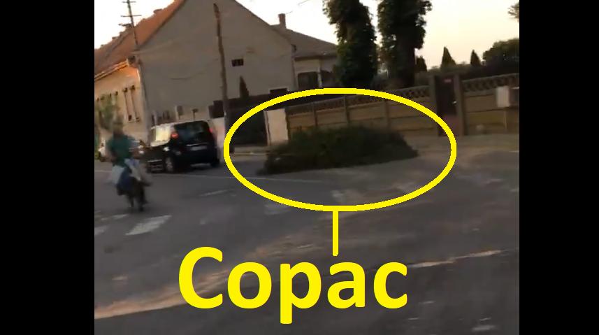VIDEO. Șosele ”măturate” cu un ... COPAC, tractat de o mașină la Carei