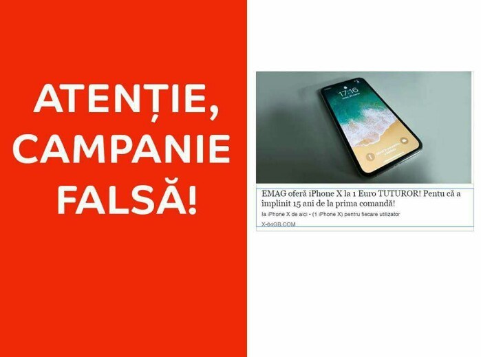 Atenție la țepele ”eMAG”. Momeala iPhone X face tot mai multe victime