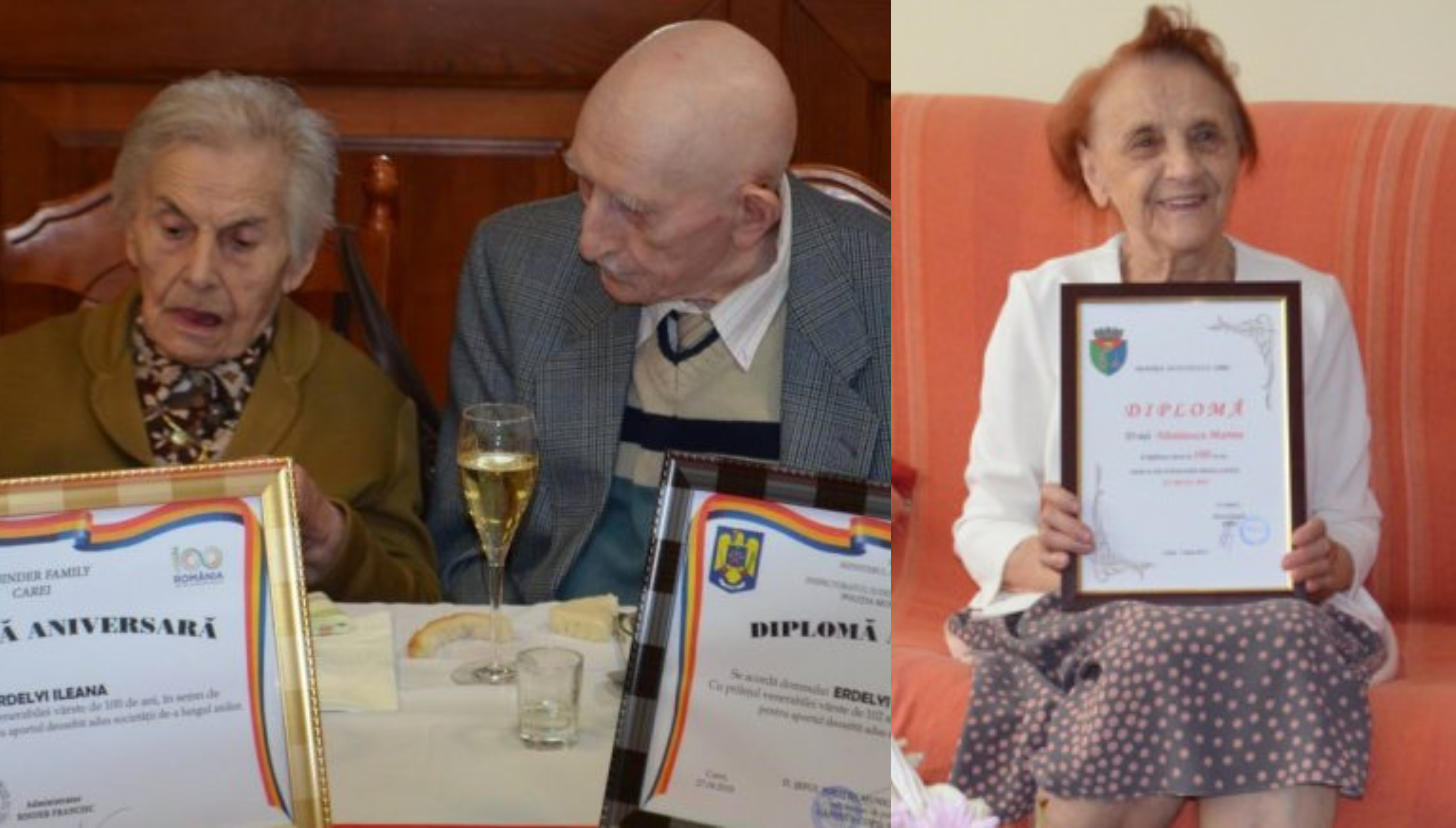 FOTOGALERIE. Trei careieni au împlinit peste un secol de viață! Doi sunt soț și soție