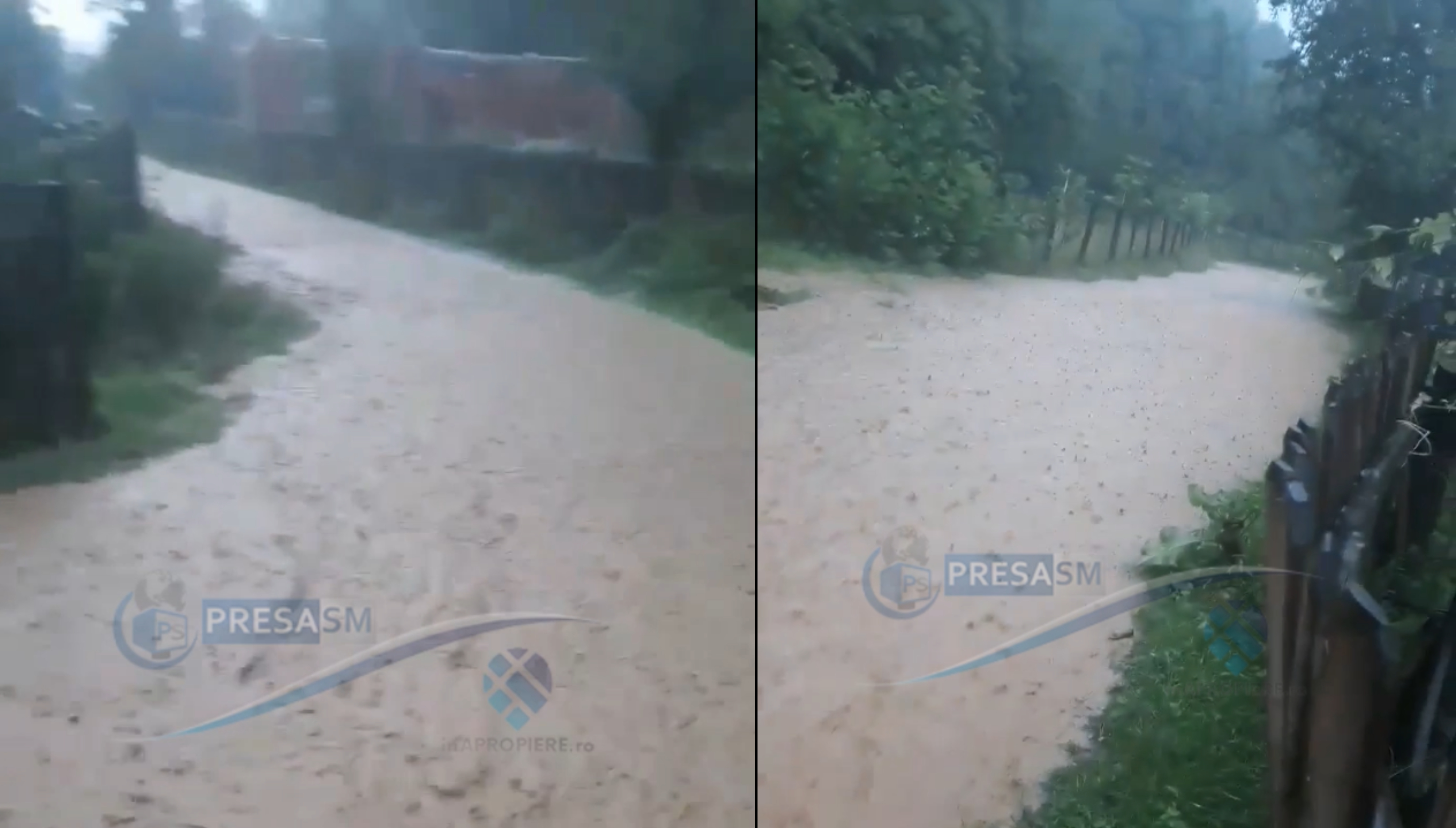 VIDEO. Inundații în Țara Oașului. Ploile au inundat mai multe zone!