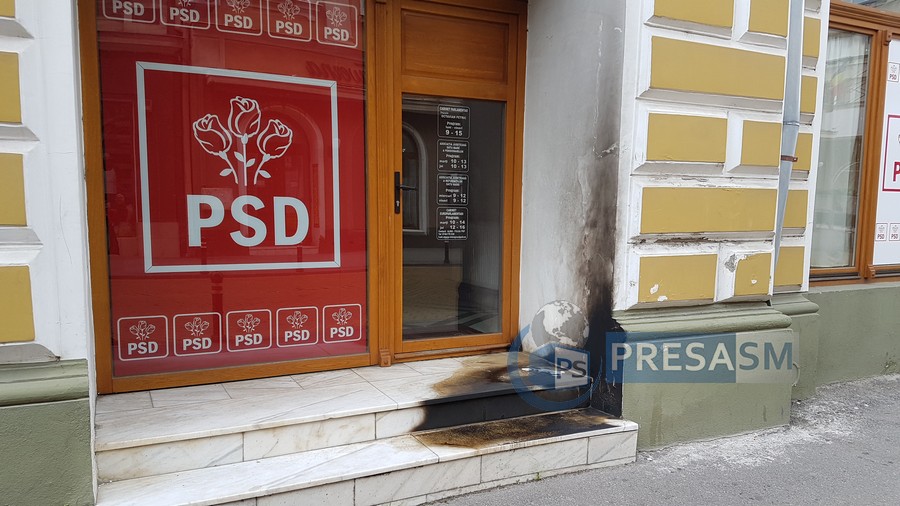 DUBIOS. Atacul asupra PSD Satu Mare, cu sticle incendiare, o înscenare?!