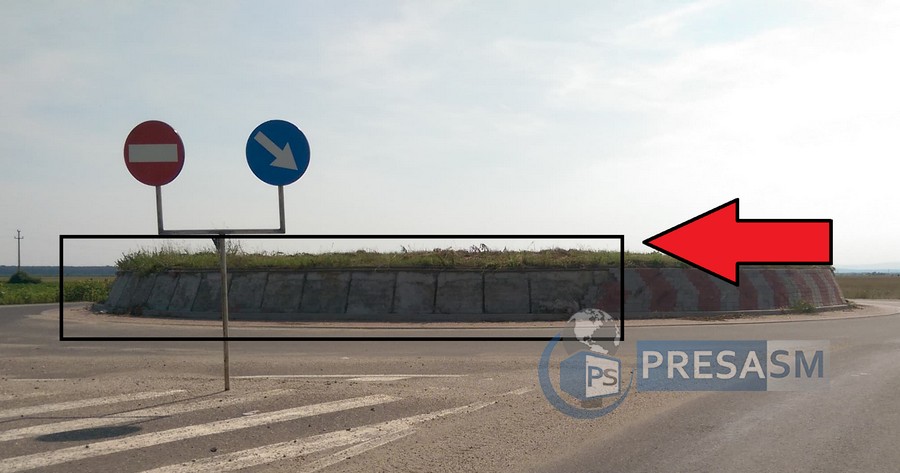 FOTO. INCREDIBIL! Se fură un sens giratoriu din județul Satu Mare!