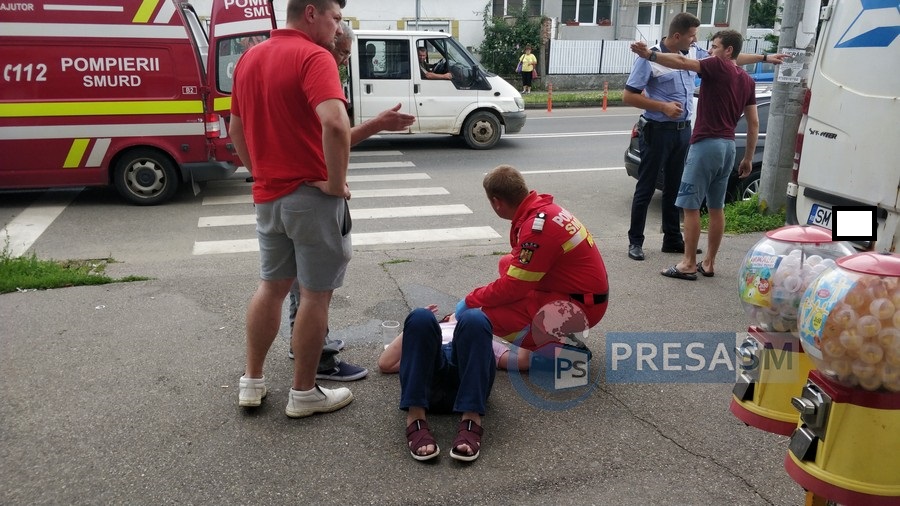 FOTO/VIDEO. Concluzia polițiștilor în cazul femeii lovite pe trotuar de o dubă