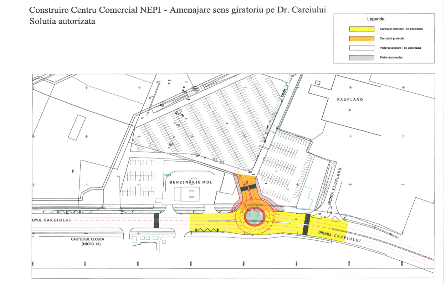 FOTOPLAN. Un nou sens giratoriu pe Drumul Careiului, în zona Kaufland