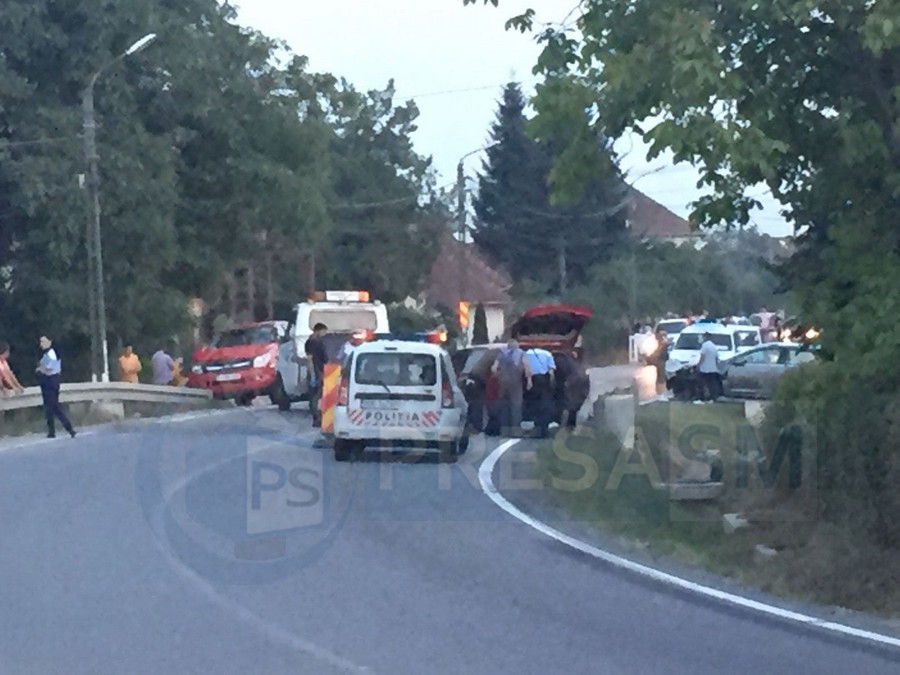 Accident în lanț, cu victimă, pe DN1C, în județul Satu Mare
