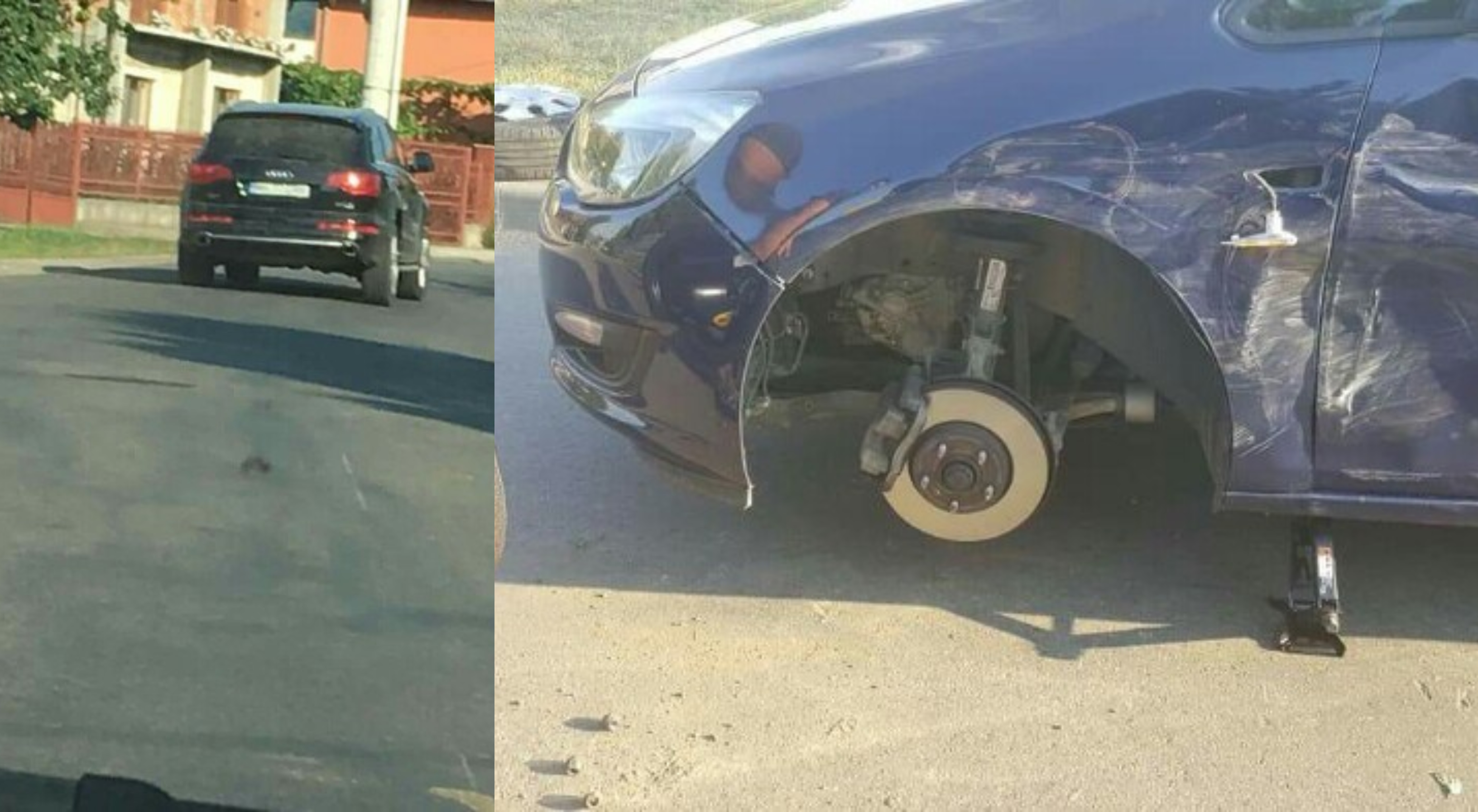 FOTO. Accident. A lovit și a fugit! Șoferul unui Q7, surprins în timp ce pleacă